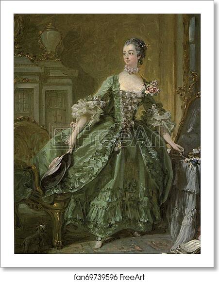 Free art print of Madame de Pompadour Standing at her Dressing Table by François Boucher