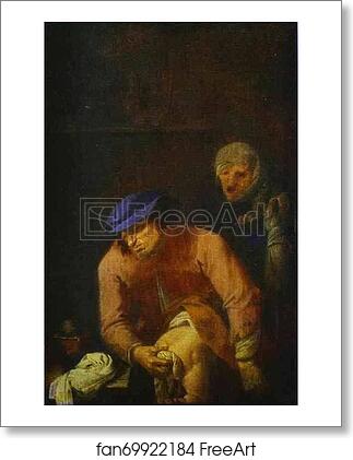 Free art print of Unpleasant Duties of a Father by Adriaen Brouwer