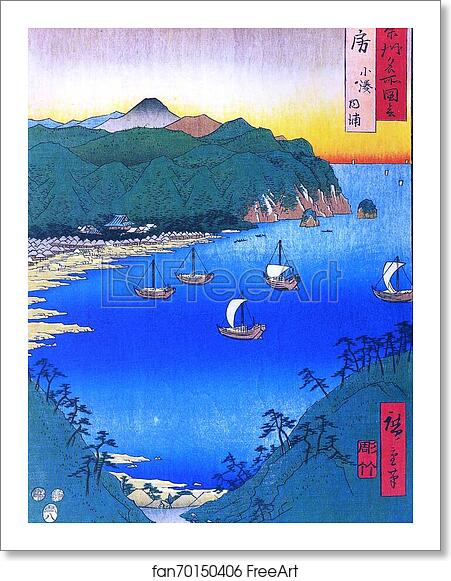 Free art print of Bay at Kominato in Awa Province by Utagawa Hiroshige