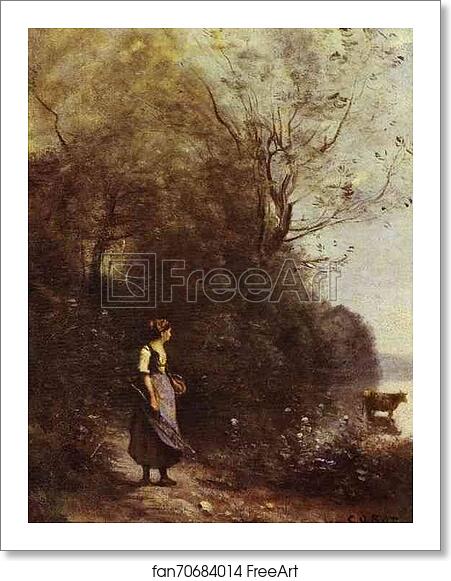 Free art print of Peasant Woman with a Cow by Jean-Baptiste-Camille Corot Free art print of Peasant Woman with a Cow by Jean-Baptiste-Camille Corot