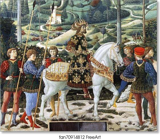 Free art print of Procession of the Magus Melchior. Detail by Benozzo Gozzoli