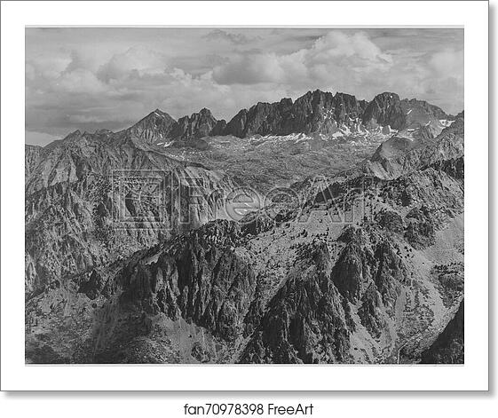 Free art print of North Palisade from Windy Point, Kings River Canyon (Proposed as a national park), California, 1936. Photographs of National Parks and Monuments, compiled 1941 - 1942, documenting the period ca. 1933 - 1942. by Ansel Adams (1902-1984) Free art print of North Palisade from Windy Point, Kings River Canyon (Proposed as a national park), California, 1936. Photographs of National Parks and Monuments, compiled 1941 - 1942, documenting the period ca. 1933 - 1942. by Ansel Adams (1902-1984)