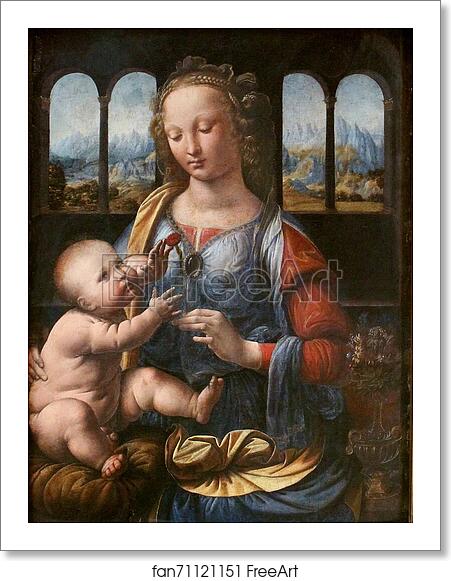 Free art print of Madonna of the Carnation by Leonardo Da Vinci