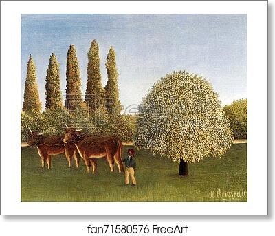 Free art print of The Pasture./ L'herbage by Henri Rousseau