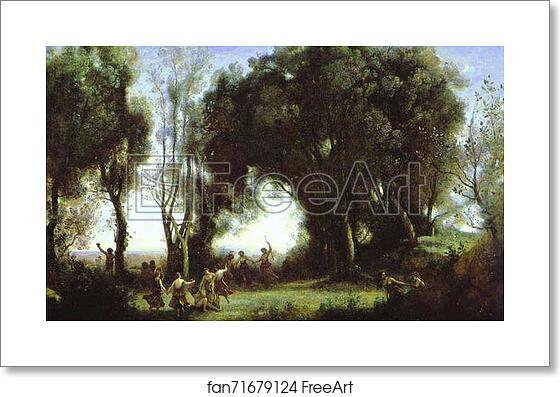 Free art print of A Morning. Dance of the Nymphs by Jean-Baptiste-Camille Corot