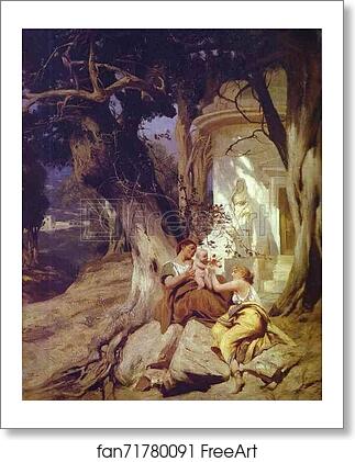 Free art print of By a Temple (Idyll) by Henryk Hector Siemiradzki