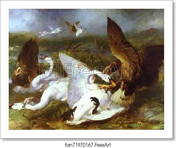 Free art print of Swannery Invaded by Eagles by Sir Edwin Landseer Free art print of Swannery Invaded by Eagles by Sir Edwin Landseer