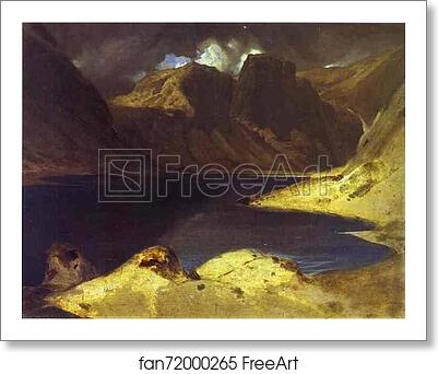 Free art print of A Lake Scene: Effect of a Storm by Sir Edwin Landseer