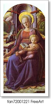 Free art print of Madonna and Child Enthroned with Two Angels by Fra Filippo Lippi
