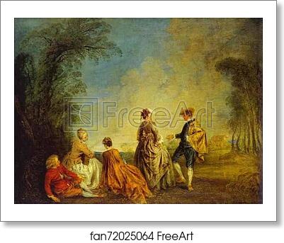Free art print of An Embarrassing Proposal by Jean-Antoine Watteau