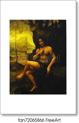 Free art print of John the Baptist with the Attributes of Bacchus by Leonardo Da Vinci
