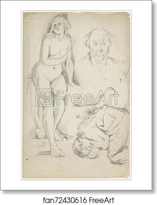 Free art print of Studies of Three Figures, Including a Self-portrait by Paul Cézanne Free art print of Studies of Three Figures, Including a Self-portrait by Paul Cézanne