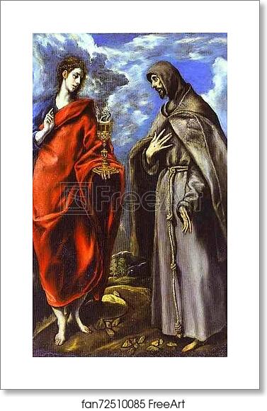 Free art print of St. John the Evangelist and St. Francis by El Greco