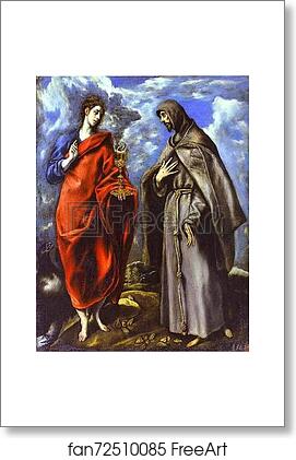 Free art print of St. John the Evangelist and St. Francis by El Greco