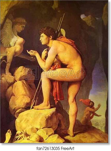 Free Art Print Of Oedipus And Sphinx By Jean Auguste Dominique Ingres 1808 Oil On Canvas Louvre Paris France Freeart Fan72613035