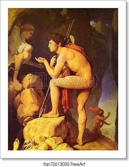 Free art print of Oedipus and Sphinx by Jean-Auguste-Dominique Ingres