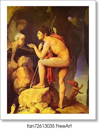 Free art print of Oedipus and Sphinx by Jean-Auguste-Dominique Ingres