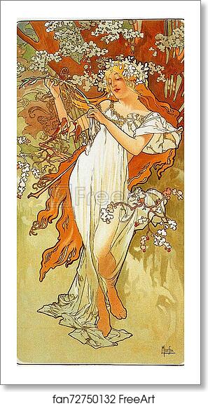 Free art print of Spring by Alphonse Mucha Free art print of Spring by Alphonse Mucha