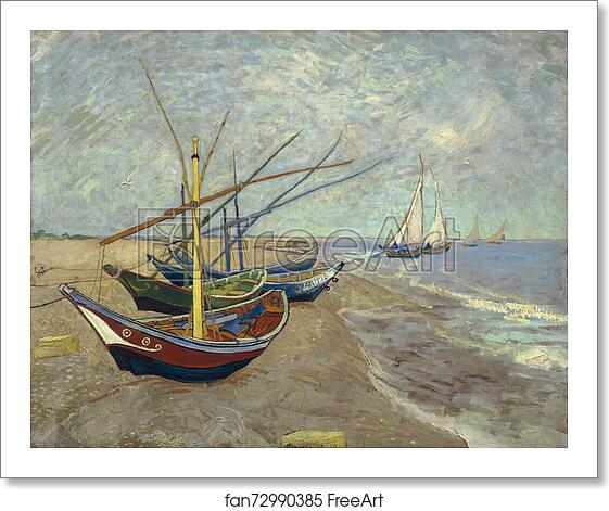 Free art print of Fishing boats on the beach at Les Saintes-Maries-de-la-Mer by Vincent Van Gogh Free art print of Fishing boats on the beach at Les Saintes-Maries-de-la-Mer by Vincent Van Gogh