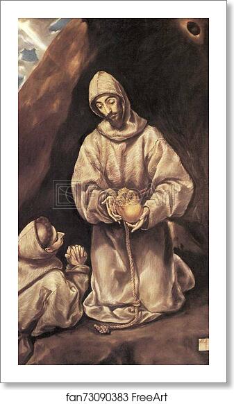 Free art print of St. Francis and Brother Leo Meditating on Death by El Greco
