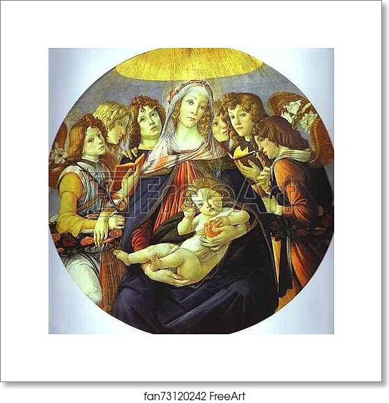 Free art print of Madonna of the Pomegranate by Alessandro Botticelli
