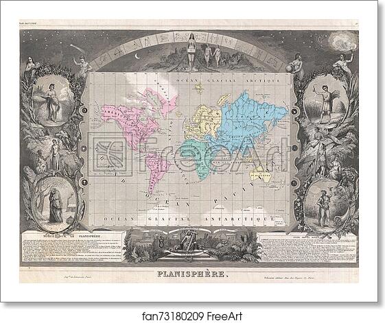 Free art print of Planisphere. by Victor Jules Levasseur Free art print of Planisphere. by Victor Jules Levasseur