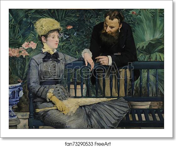Free art print of In the Conservatory by Édouard Manet Free art print of In the Conservatory by Édouard Manet