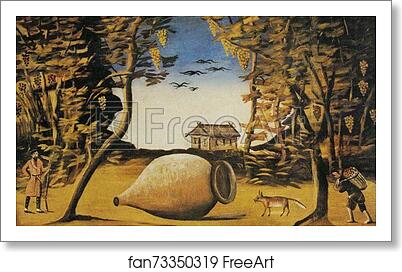 Free art print of A Large Wine Jug in the Forest by Niko Pirosmani