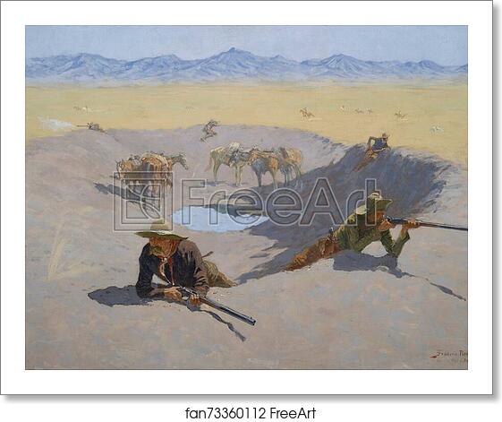 Free art print of Fight for the Waterhole by Frederic Remington Free art print of Fight for the Waterhole by Frederic Remington