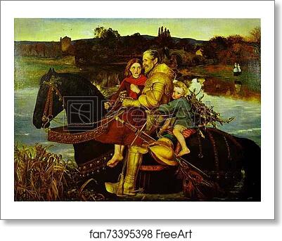 Free art print of A Dream of the Past; Sir Isumbras at the Ford by Sir John Everett Millais