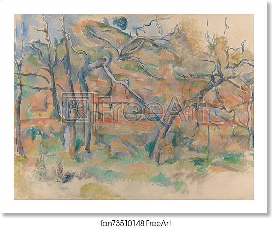 Free art print of Trær og hus, Provence by Paul Cézanne Free art print of Trær og hus, Provence by Paul Cézanne