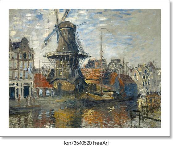 Free art print of The Windmill on the Onbekende Gracht, Amsterdam by Claude Monet Free art print of The Windmill on the Onbekende Gracht, Amsterdam by Claude Monet