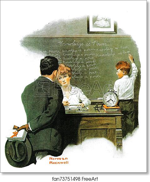 Free art print of Knowledge is Power by Norman Rockwell