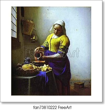 Free art print of The Milkmaid by Jan Vermeer
