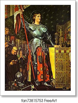 Free art print of Joan of Arc at the Corronation of Charles VII in the Cathedral of Reims by Jean-Auguste-Dominique Ingres