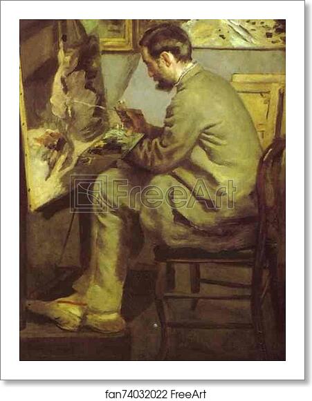 Free art print of Frédéric Bazille at His Easel by Pierre-Auguste Renoir