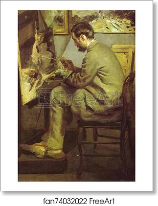 Free art print of Frédéric Bazille at His Easel by Pierre-Auguste Renoir