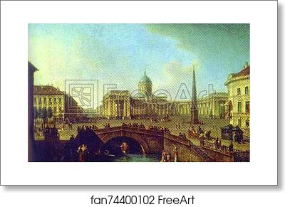 Free art print of View of the Kazan Cathedral in St. Petersburg by Fedor Alekseev