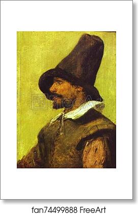 Free art print of Portrait of a Man with a Pointed Hat by Adriaen Brouwer