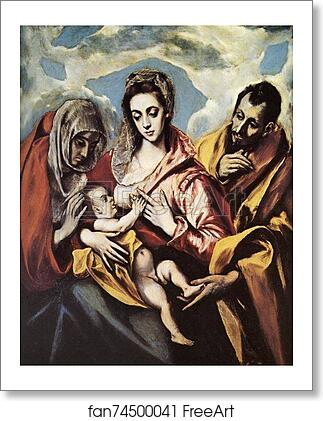 Free art print of Holy Family with St. Anne by El Greco
