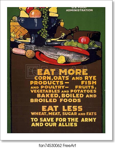 Free art print of Eat more corn, oats and rye products - ... Eat less wheat, meat, … by L.N. Britton