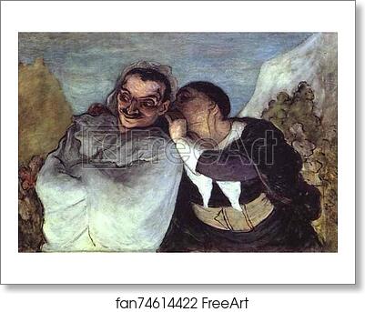 Free art print of Crispin and Scapin by Honoré Daumier
