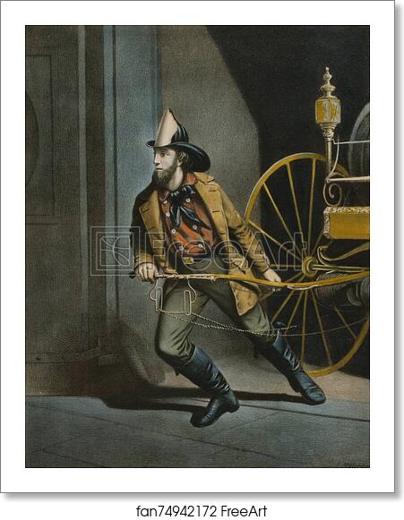 Free art print of The American Fireman. Always Ready. Hand-colored lithograph by German-born American printmaker Louis Maurer (1832-1932). by Currier & Ives Free art print of The American Fireman. Always Ready. Hand-colored lithograph by German-born American printmaker Louis Maurer (1832-1932). by Currier & Ives