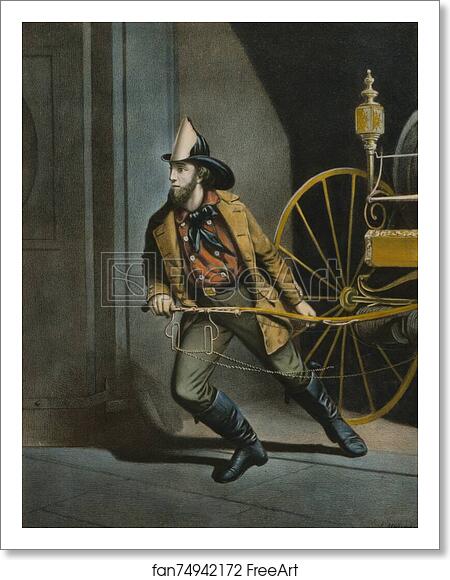 Free art print of The American Fireman. Always Ready. Hand-colored lithograph by German-born American printmaker Louis Maurer (1832-1932). by Currier & Ives