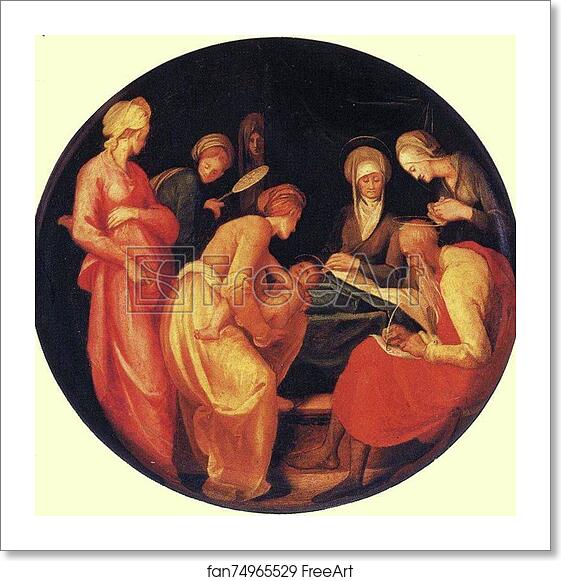 Free art print of Birth of St. John the Baptist by Jacopo Carrucci, Known As Pontormo