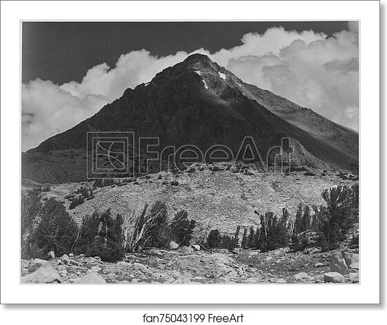 Free art print of Pinchot Pass, Mt. Wynne, Kings River Canyon (Proposed as a national park), California, 1936.  Photographs of National Parks and Monuments, compiled 1941 - 1942, documenting the period ca. 1933 - 1942. by Ansel Adams (1902-1984)