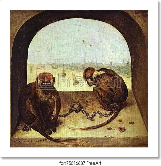 Free art print of Two Chained Monkeys by Pieter Bruegel The Elder Free art print of Two Chained Monkeys by Pieter Bruegel The Elder