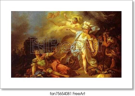 Free art print of The Combat of Mars and Minerva by Jacques-Louis David
