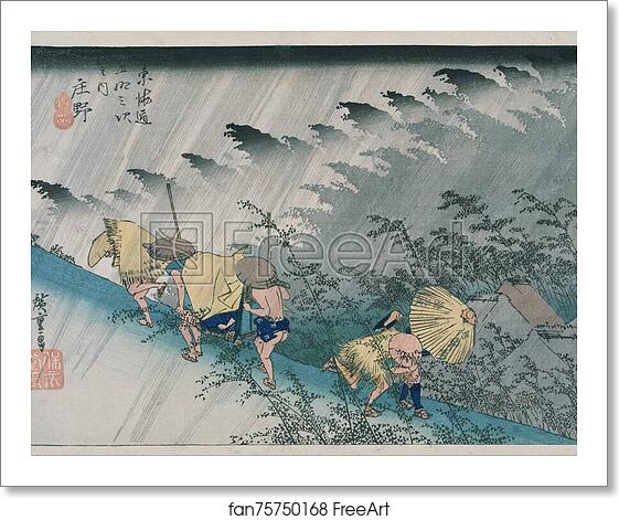 Free art print of Shono from the Fifty-three Stations on Tokaido Highway, Hoeido version by Utagawa Hiroshige Free art print of Shono from the Fifty-three Stations on Tokaido Highway, Hoeido version by Utagawa Hiroshige