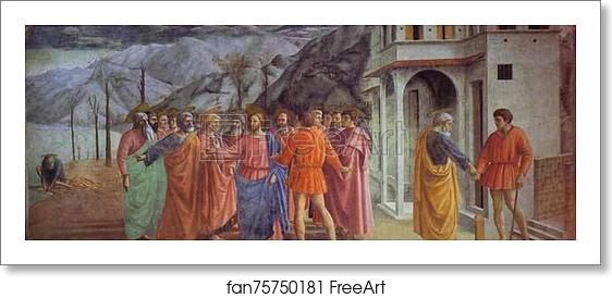Free art print of Rendering of the Tribute Money by Masaccio